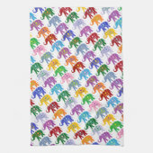 Farbenfrohe Dekorative Elefantenmuster Geschirrtuch (Vertikal)