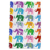Farbenfrohe Dekorative Elefantenmuster Mittlere Geschenktüte (Rückseite)