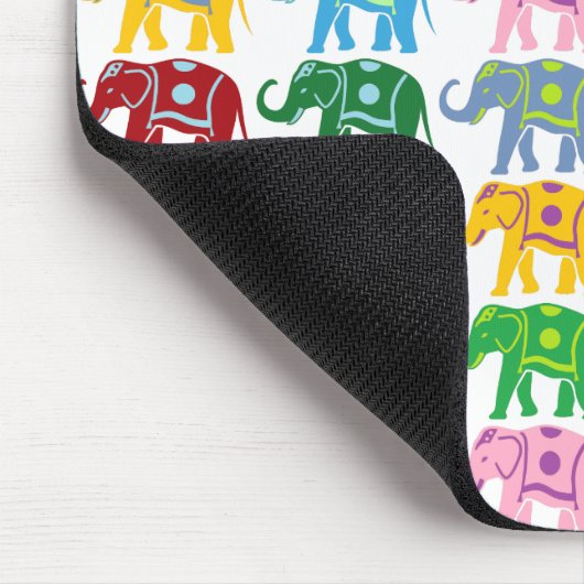 Farbenfrohe Dekorative Elefantenmuster Mousepad (Ecke)
