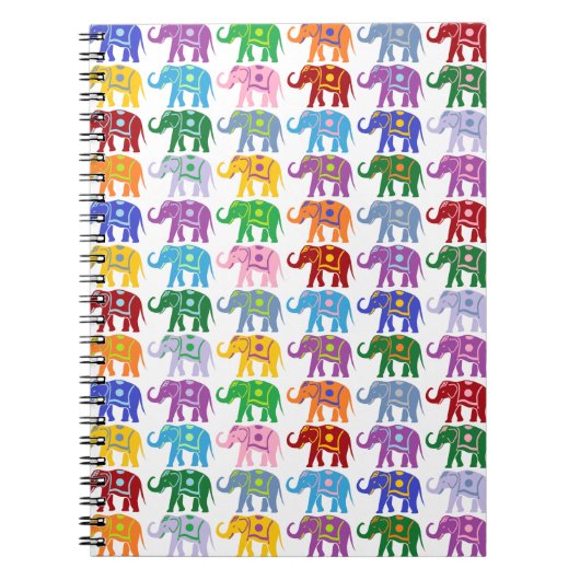 Farbenfrohe Dekorative Elefantenmuster Notizblock (Vorderseite)