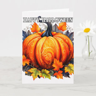 Farbenfrohe Dekorative Happy Halloween Pumpkin Karte