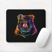 Farbenfrohe dekorative Kontur Bulldog Design Gesch Mousepad (Mit Mouse)