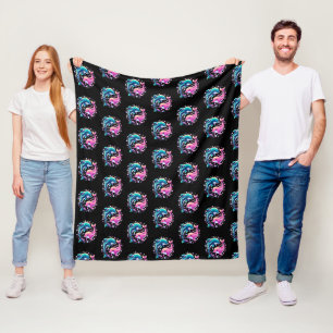 Farbenfrohe Delfin-Ozean-Kunst Buntes Meerestiere Fleecedecke