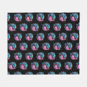 Farbenfrohe Delfin-Ozean-Kunst Buntes Meerestiere Fleecedecke (Vorderseite (Horizontal))