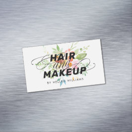 Farbenfrohe delikate Blume Bouquet Fair & Make-up Magnetische Visitenkarte