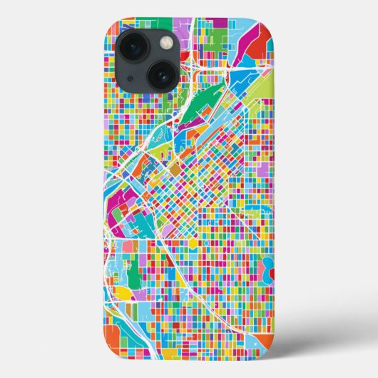 Farbenfrohe Denver Map Case-Mate iPhone Hülle (Rückseite)