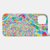 Farbenfrohe Denver Map Case-Mate iPhone Hülle (Rückseite (Horizontal))