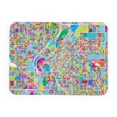 Farbenfrohe Denver Map Magnet (Horizontal)