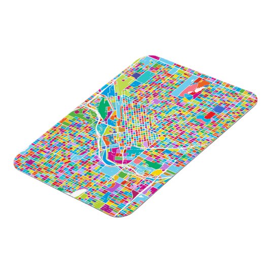 Farbenfrohe Denver Map Magnet (Linke Seite)