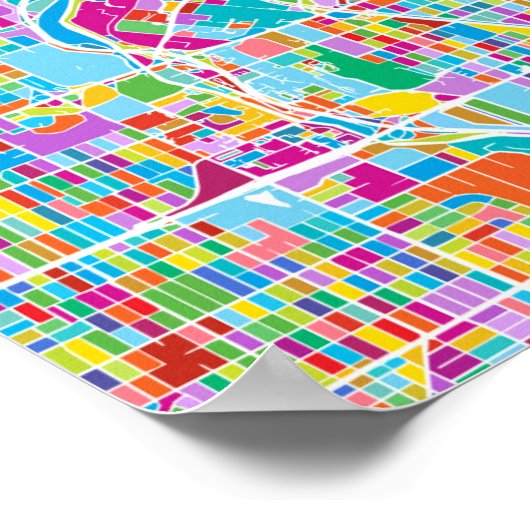 Farbenfrohe Denver Map Poster (Ecke)