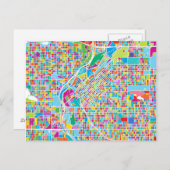 Farbenfrohe Denver Map Postkarte (Vorne/Hinten)