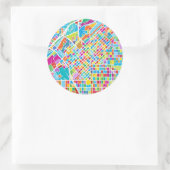 Farbenfrohe Denver Map Runder Aufkleber (Tasche)