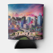 Farbenfrohe Denver Skyline Abstrakt Art Dosenkühler (Vorderseite)