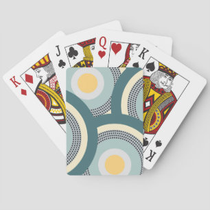 Farbenfrohe Designkreise und Punkte-Dekoration Spielkarten