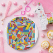Farbenfrohe Designpapierplatte Spaß Pappteller (Party)