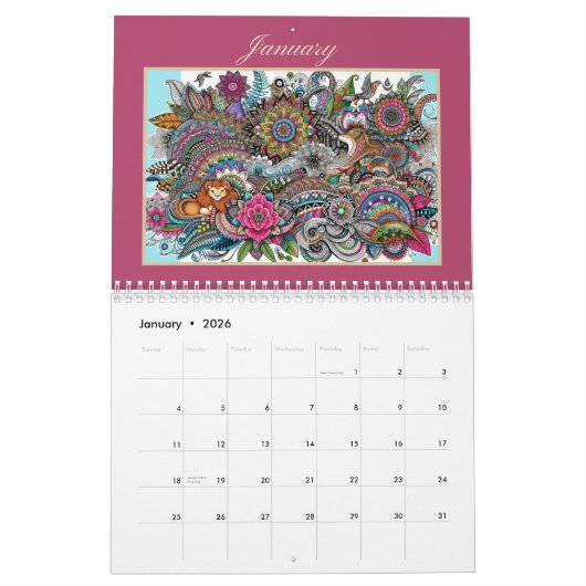 Farbenfrohe Designs Abstrakt Art Kalender (Jan 2026)