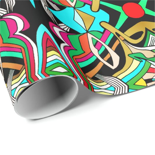 Farbenfrohe Designs Geschenkpapier (Rolleneckpunkt)