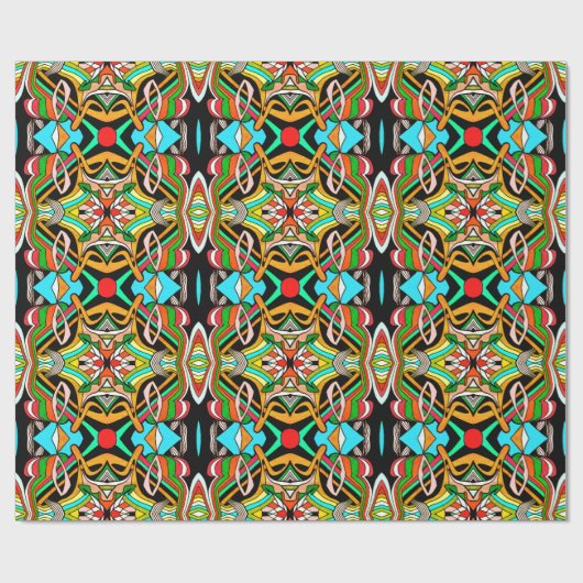 Farbenfrohe Designs Geschenkpapier (Flach)