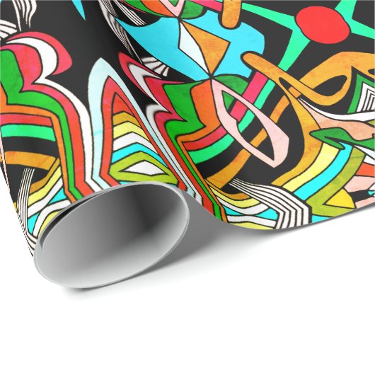 Farbenfrohe Designs Geschenkpapier (Rolleneckpunkt)