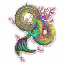 Farbenfrohe detaillierte Wasserpferd-Aufkleber