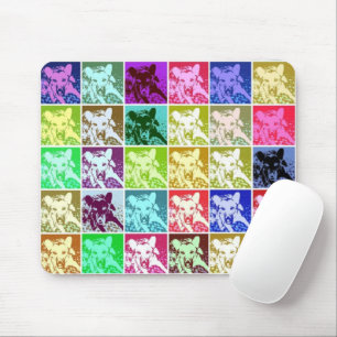 Farbenfrohe deutsche Schäferhündin Pop Art Mousepad