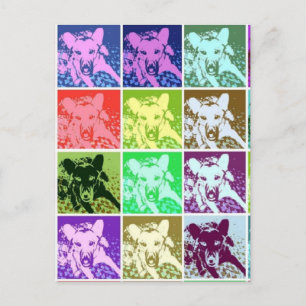 Farbenfrohe deutsche Schäferhündin Pop Art Postkarte