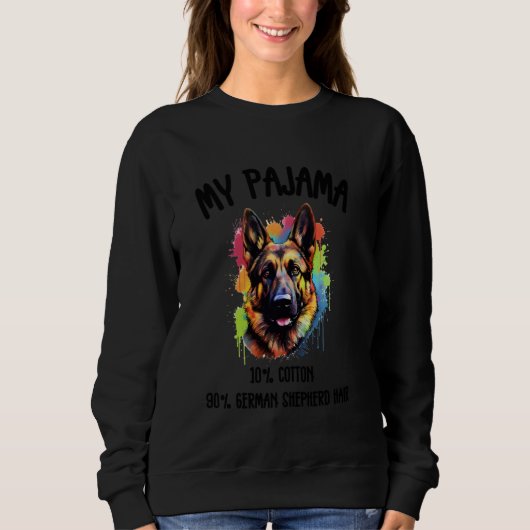 Farbenfrohe deutsche Schäferin - Funny Dog Design Sweatshirt (Vorderseite)