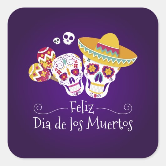 Farbenfrohe Dia de los Muertos | Aufkleber (Vorderseite)