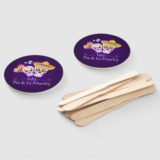 Farbenfrohe Dia de los Muertos | Handfächer (Non-assembled)