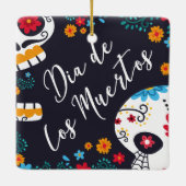 Farbenfrohe Dia de los Muertos | Keramik-Ornament Keramikornament (Rückseite)
