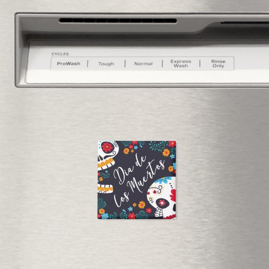 Farbenfrohe Dia de los Muertos | Magnet (In Situ (Geschirrspüler))