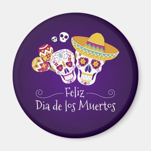 Farbenfrohe Dia de los Muertos | Magnet (Vorne)