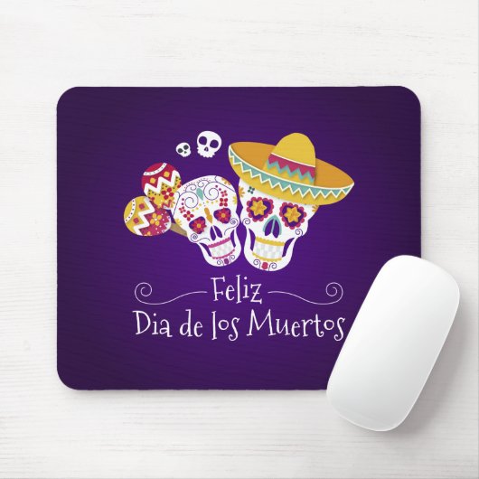 Farbenfrohe Dia de los Muertos | Mousepad (Mit Mouse)
