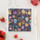 Farbenfrohe Dia de los muertos Muster Serviette (Beispiel)