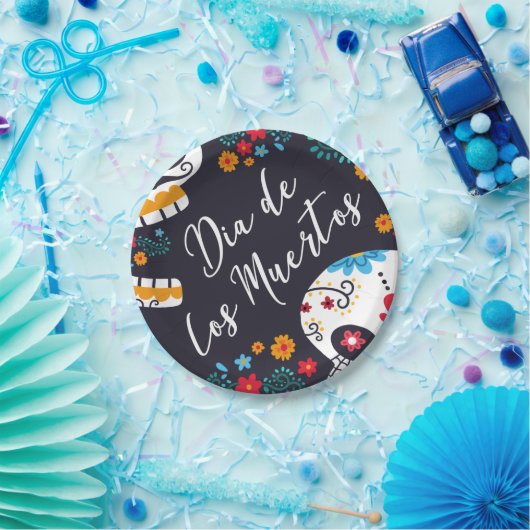 Farbenfrohe Dia de los Muertos | Papierteller (Party)