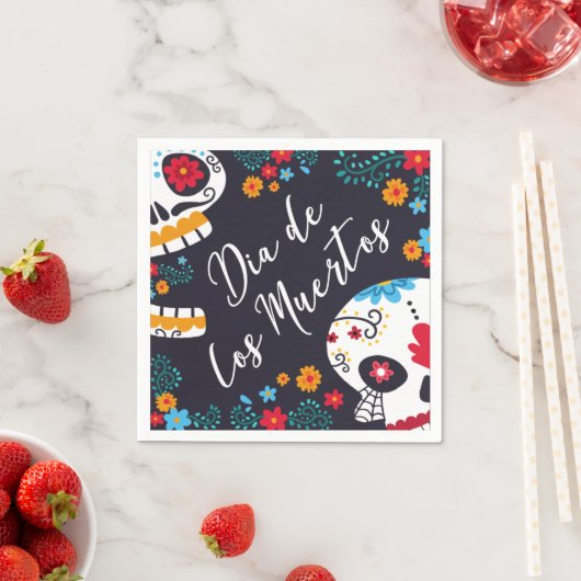 Farbenfrohe Dia de los Muertos | Serviette (Beispiel)