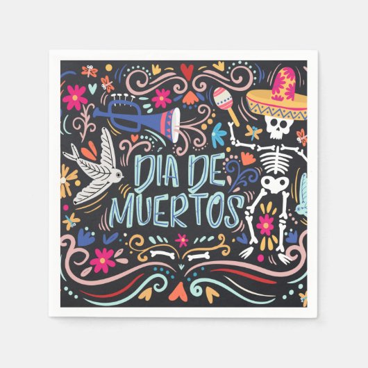 Farbenfrohe Dia de los Muertos | Serviette (Vorderseite)