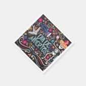 Farbenfrohe Dia de los Muertos | Serviette (Ecke)