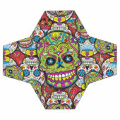 Farbenfrohe Dia de los Muertos Skulls Fußball (Flach)