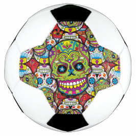 Farbenfrohe Dia de los Muertos Skulls Fußball