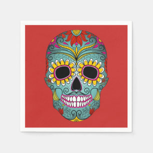Farbenfrohe Dia de los Muertos Tag des Toten Party Serviette