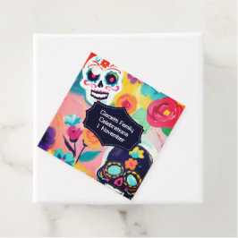 Farbenfrohe Dia De Los Muertos Zuckerschädel Geschenkanhänger