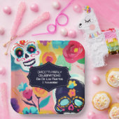 Farbenfrohe Dia De Los Muertos Zuckerschädel Pappteller (Party)