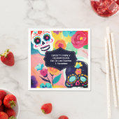 Farbenfrohe Dia De Los Muertos Zuckerschädel Serviette (Beispiel)