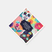 Farbenfrohe Dia De Los Muertos Zuckerschädel Serviette (Ecke)