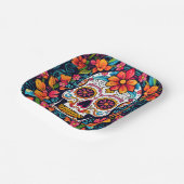 Farbenfrohe Dia de Muertos ☠️ Sugar Skull Pappteller (Gewinkelt)