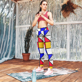 Farbenfrohe Diagonal Squares Capri Leggings