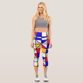 Farbenfrohe Diagonal Squares Capri Leggings (Vorderseite)