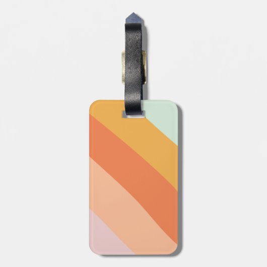 Farbenfrohe Diagonal Streifen Sweet Candy Pastell Gepäckanhänger (Rückseite vertikal)