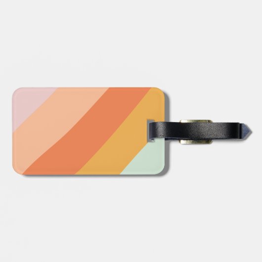 Farbenfrohe Diagonal Streifen Sweet Candy Pastell  Gepäckanhänger (Rückseite horizontal)